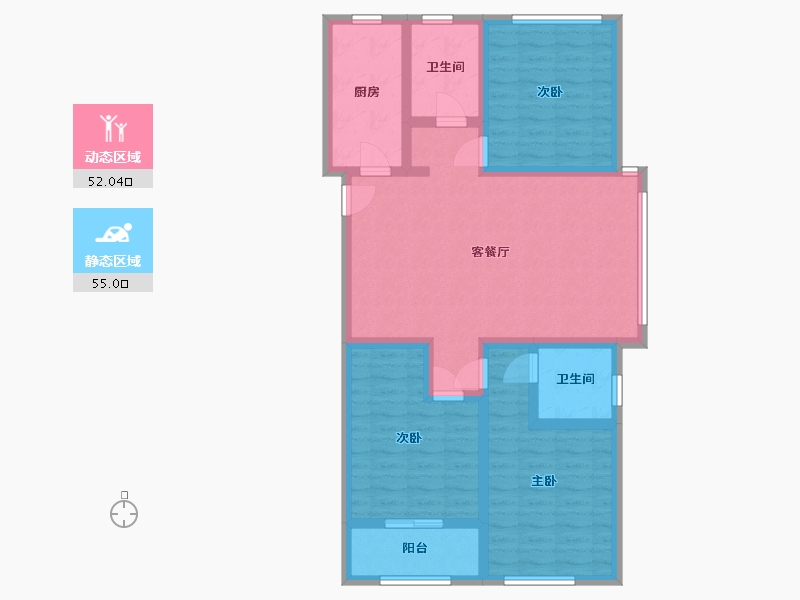 山东省-济南市-东城花苑小区-94.43-户型库-动静分区