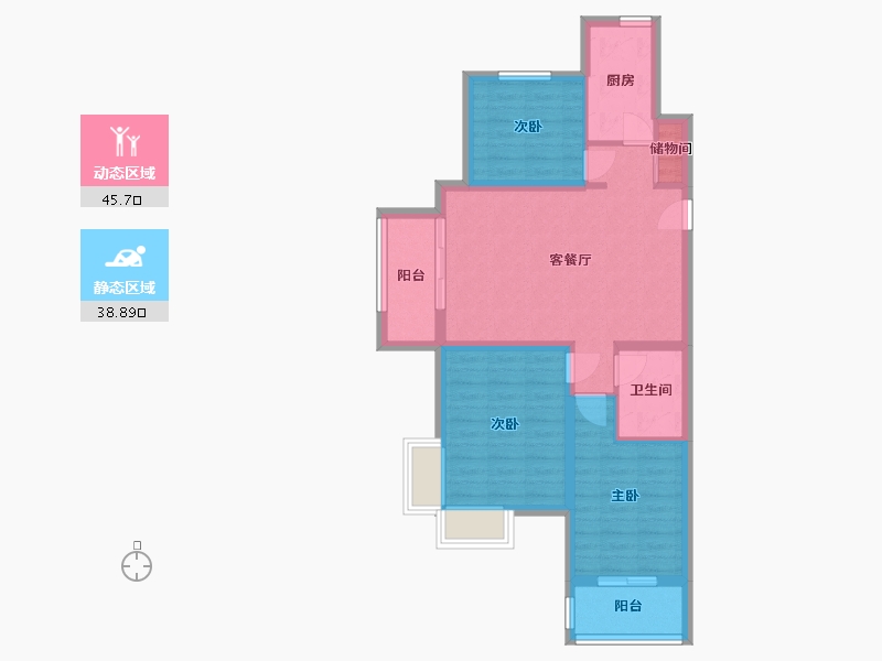 山西省-太原市-晨煜唐槐园-85.06-户型库-动静分区