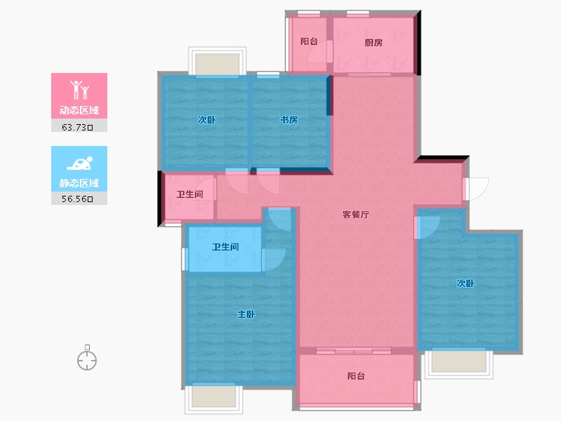 四川省-成都市-蓉璟台 -114.00-户型库-动静分区