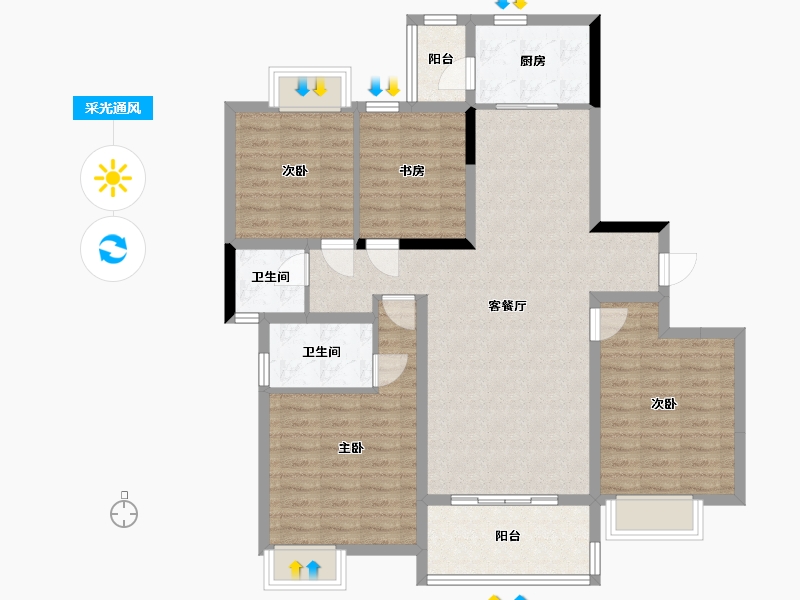 四川省-成都市-蓉璟台 -114.00-户型库-采光通风