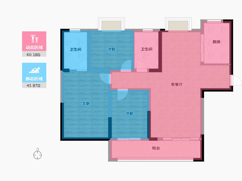 湖北省-襄阳市-和信清河城-93.00-户型库-动静分区