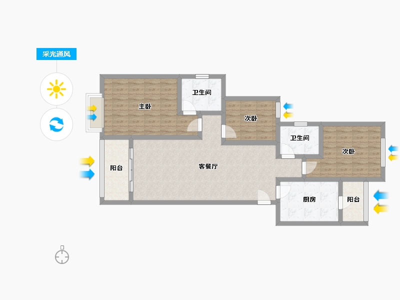 河南省-许昌市-恒大悦龙台-95.00-户型库-采光通风