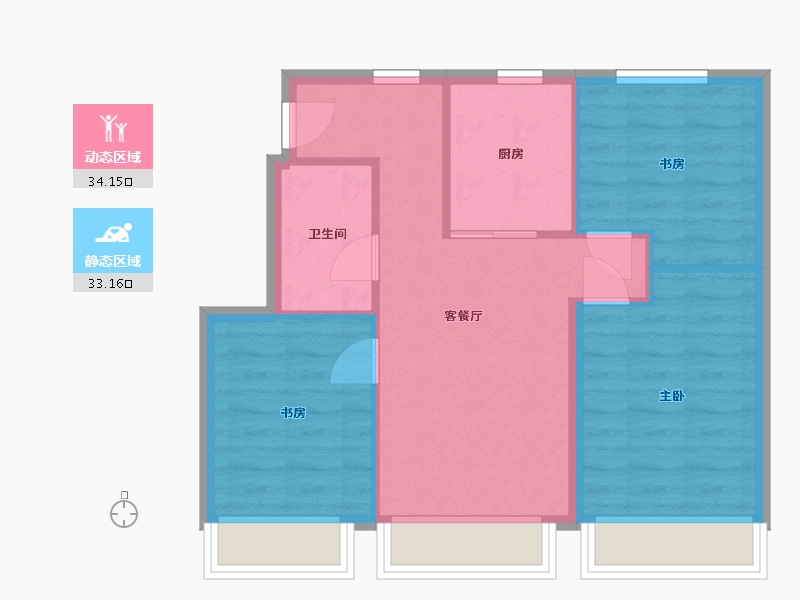 北京-北京市-二二恶-60.00-户型库-动静分区