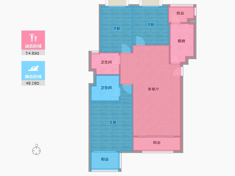 河北省-廊坊市-恒盛·阳光佳和-106.00-户型库-动静分区