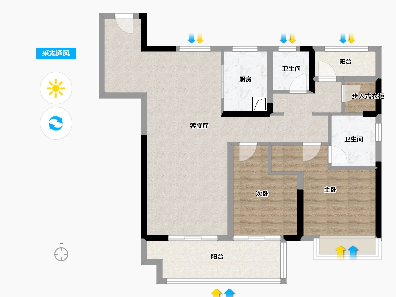 江苏省-盐城市-昕悦府-91.00-户型库-采光通风