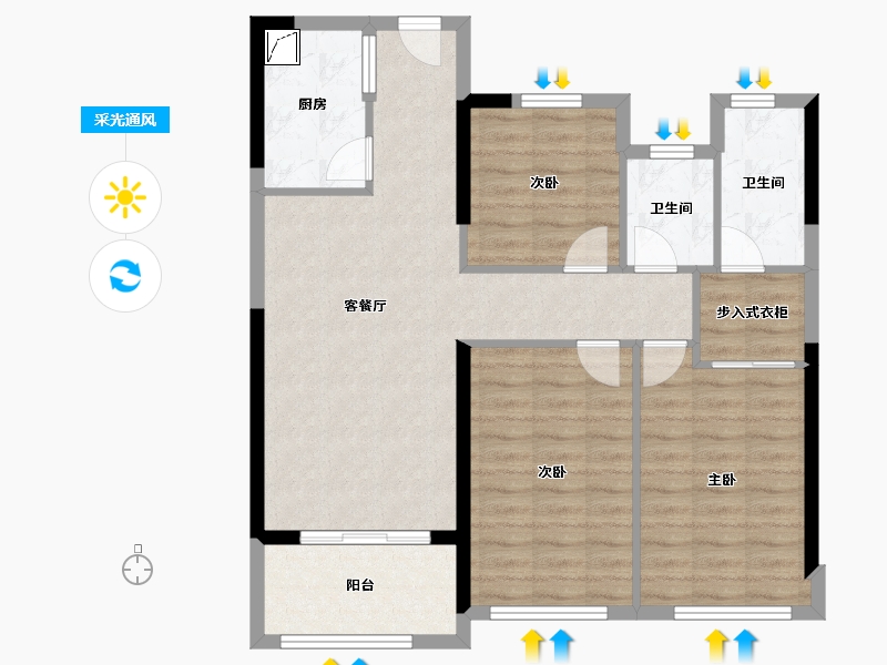 福建省-福州市-名城紫金轩-89.00-户型库-采光通风