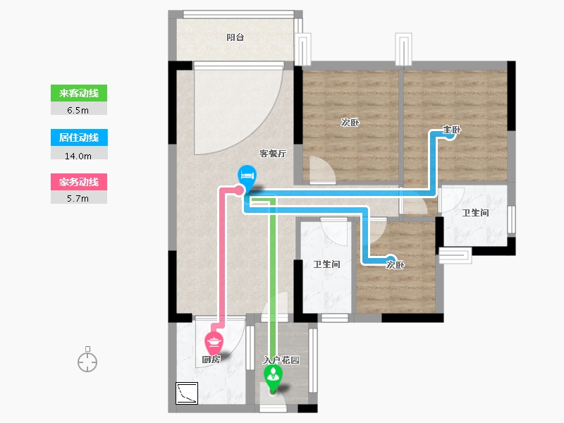 四川省-巴中市-恩阳碧桂园-73.95-户型库-动静线