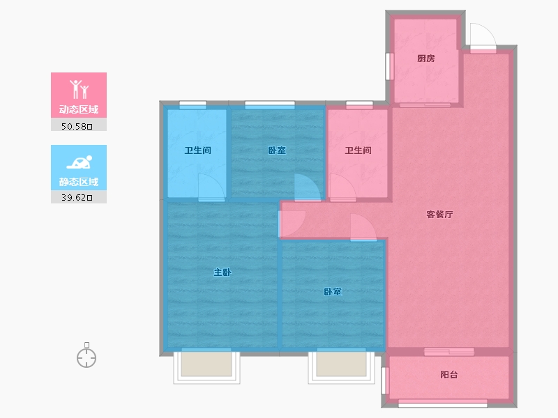 江苏省-无锡市-正大万物城-85.34-户型库-动静分区