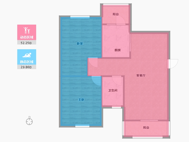 四川省-成都市-西湖半岛-70.95-户型库-动静分区