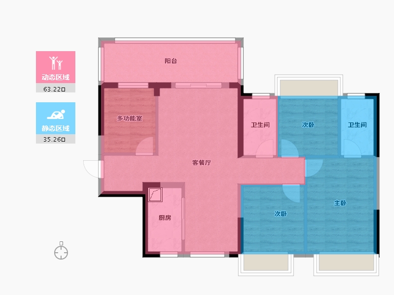 广西壮族自治区-南宁市-五象澜庭府小区-110.00-户型库-动静分区