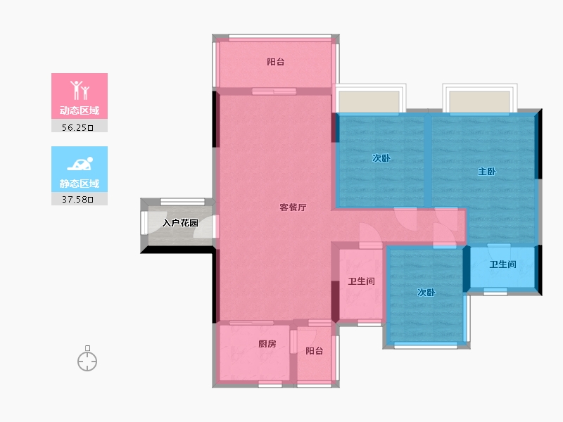 四川省-内江市-昌建·君悦府 -90.00-户型库-动静分区