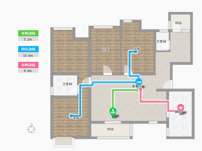 四川省-成都市-锦城逸景-130.00-户型库-动静线