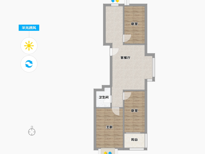 山西省-太原市-西岸-北区-61.20-户型库-采光通风