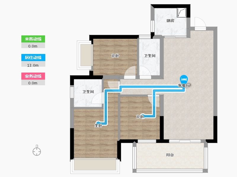 广西壮族自治区-南宁市-五象澜庭府小区-95.00-户型库-动静线