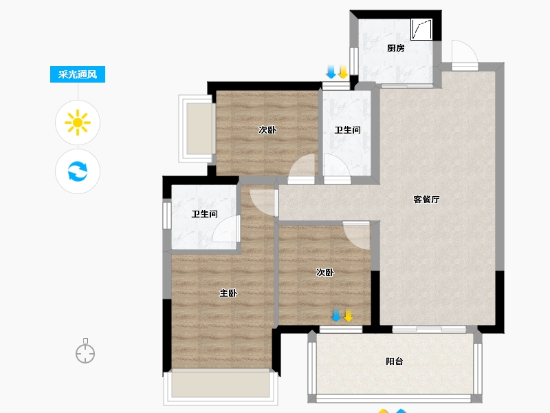 广西壮族自治区-南宁市-五象澜庭府小区-95.00-户型库-采光通风