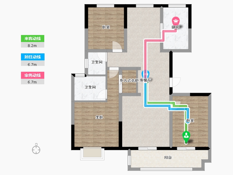 河南省-许昌市-阳光城·翡丽公园-105.00-户型库-动静线