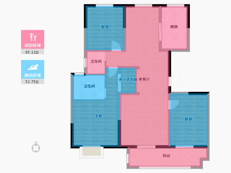 河南省-许昌市-阳光城·翡丽公园-105.00-户型库-动静分区