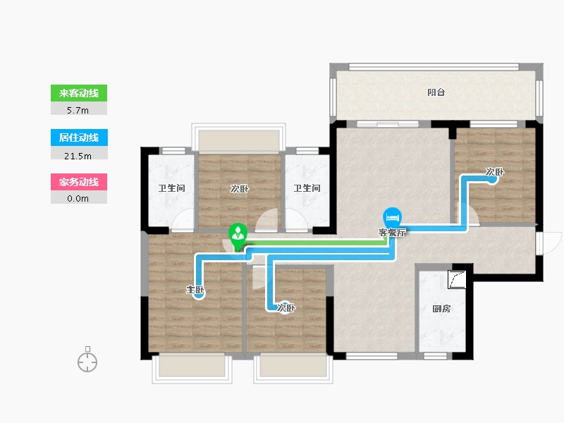 广西壮族自治区-南宁市-五象澜庭府小区-125.00-户型库-动静线