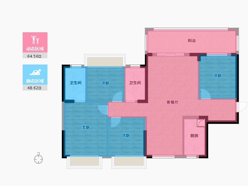 广西壮族自治区-南宁市-五象澜庭府小区-125.00-户型库-动静分区