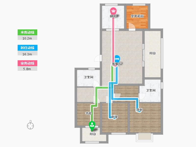 江苏省-苏州市-未来新城郡-112.00-户型库-动静线