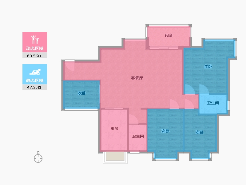 广东省-深圳市-金达花园-105.00-户型库-动静分区