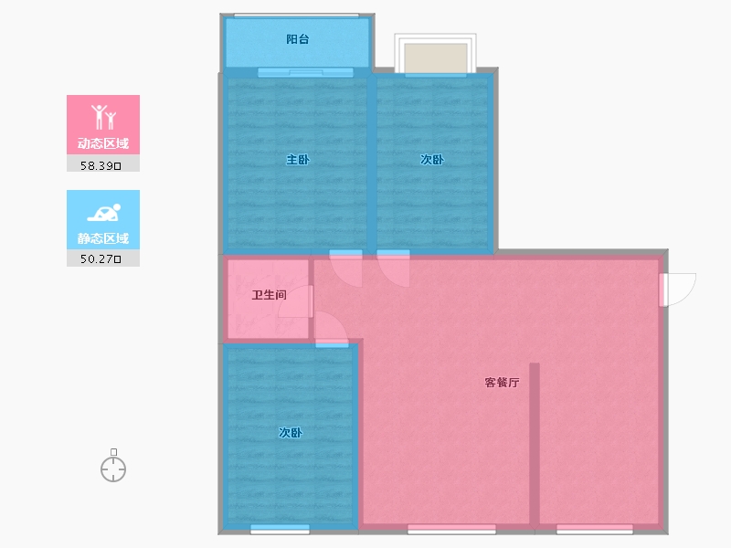 山西省-吕梁市-汾州国际花园-98.23-户型库-动静分区