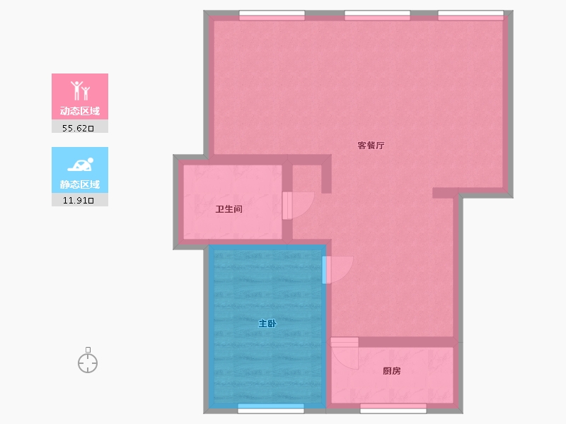 黑龙江省-哈尔滨市-幸福小区-60.00-户型库-动静分区