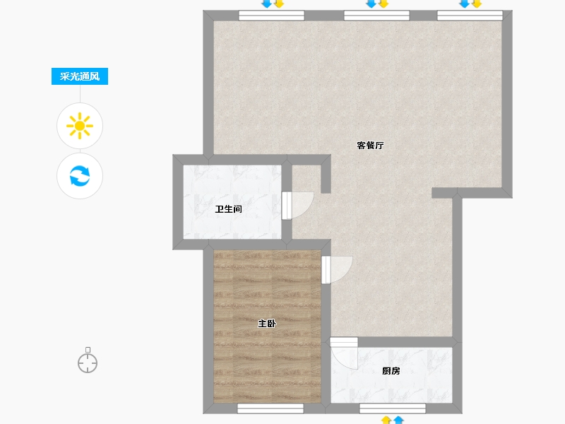 黑龙江省-哈尔滨市-幸福小区-60.00-户型库-采光通风