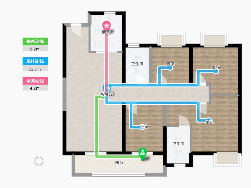 湖北省-武汉市-中建·壹品澜庭-103.00-户型库-动静线