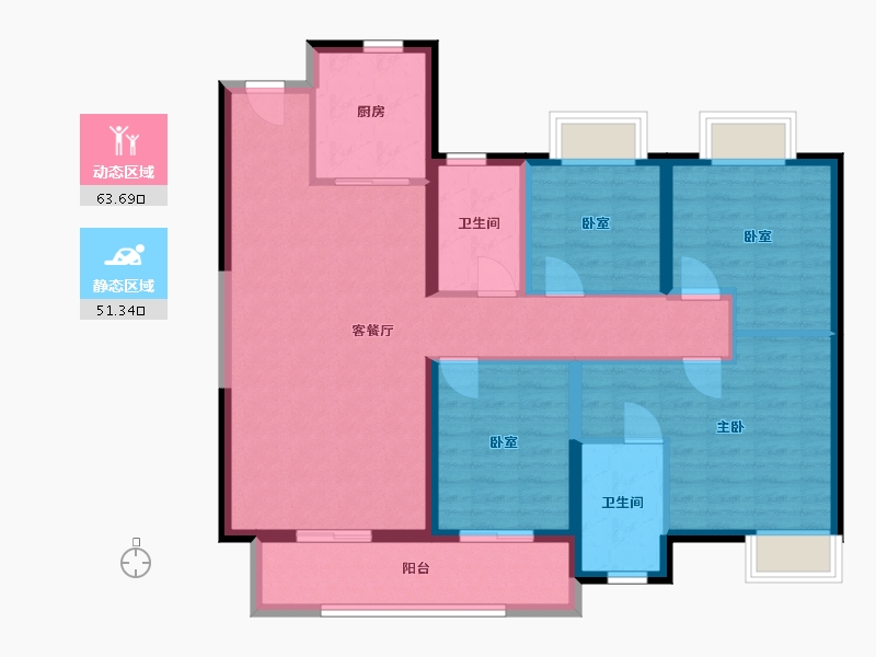 湖北省-武汉市-中建·壹品澜庭-103.00-户型库-动静分区