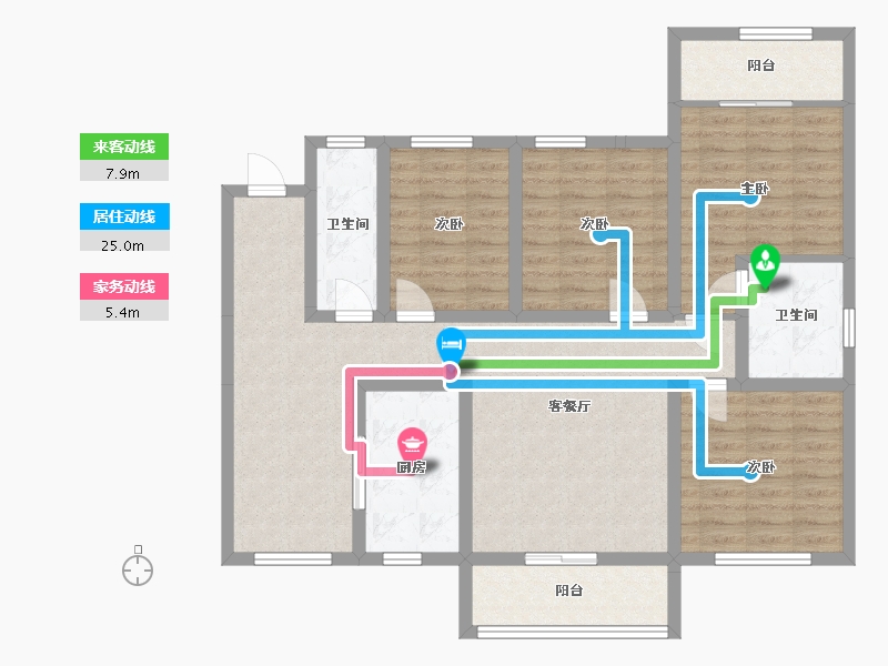 陕西省-咸阳市-清渭公馆-120.00-户型库-动静线