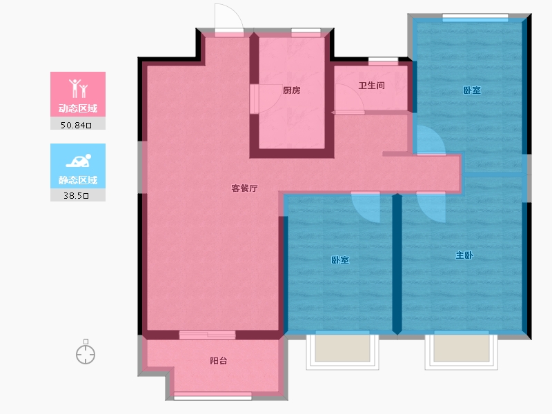 江苏省-宿迁市-中梁首府-79.33-户型库-动静分区