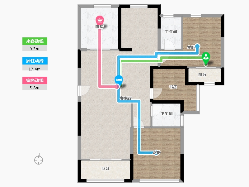 山东省-济南市-碧桂园翡翠雅郡-111.75-户型库-动静线