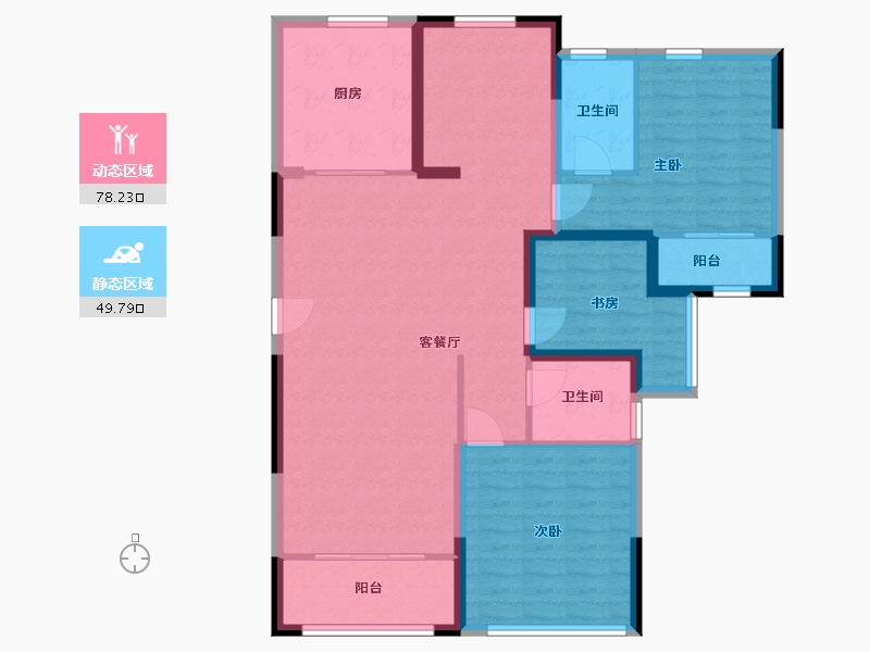 山东省-济南市-碧桂园翡翠雅郡-111.75-户型库-动静分区