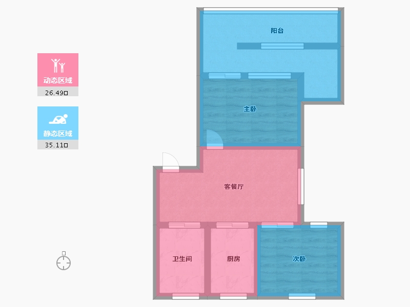 江苏省-无锡市-溪南新村-南区-53.00-户型库-动静分区