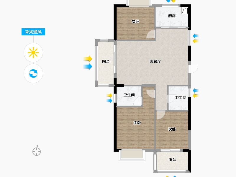 福建省-福州市-岳前雅居-93.00-户型库-采光通风