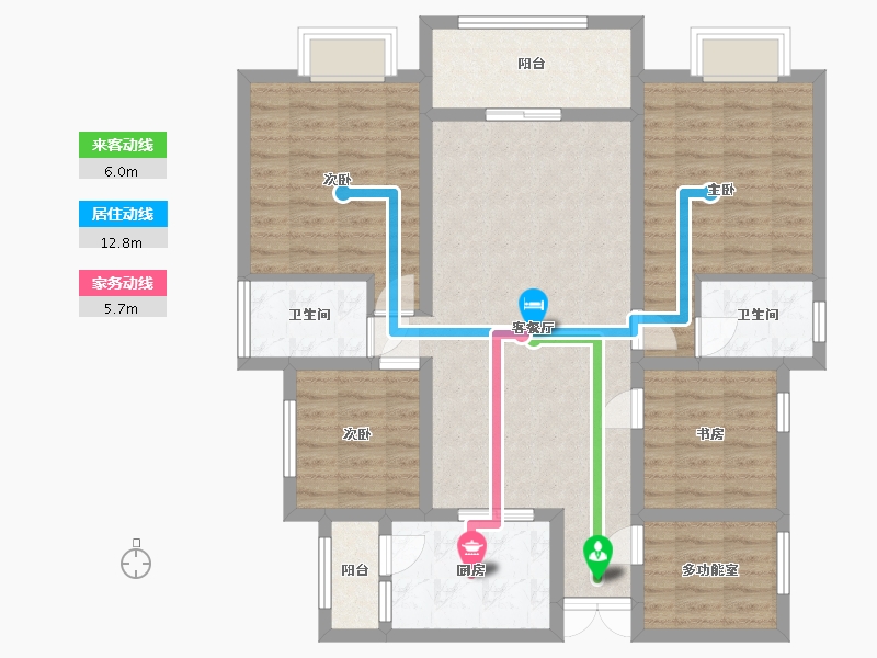 贵州省-黔西南布依族苗族自治州-锦绣都会-128.00-户型库-动静线