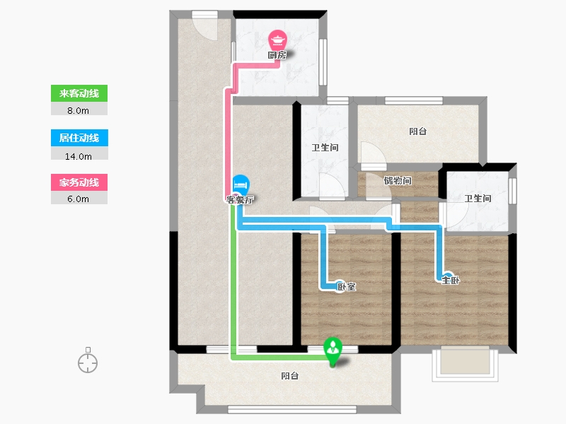 湖南省-郴州市-碧桂园凤凰台-98.00-户型库-动静线