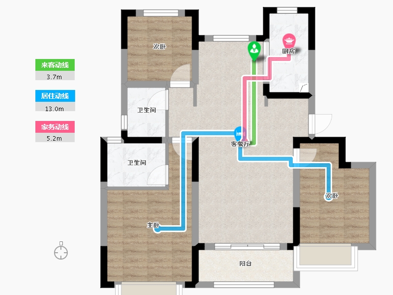 山东省-济南市-中国铁建花语拾光-89.80-户型库-动静线