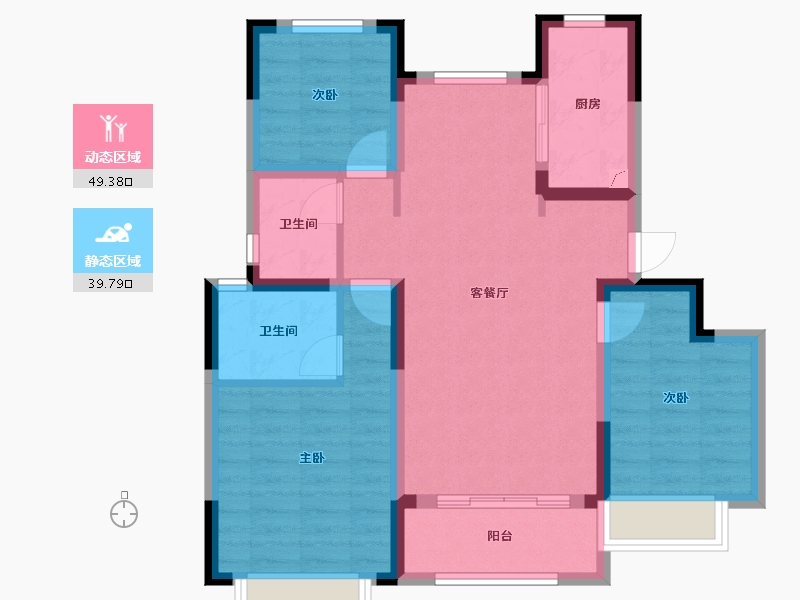 山东省-济南市-中国铁建花语拾光-89.80-户型库-动静分区