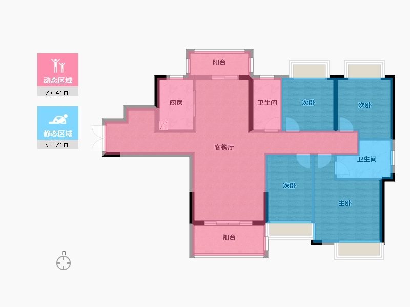 广东省-惠州市-华兴·金盛丽景-120.00-户型库-动静分区