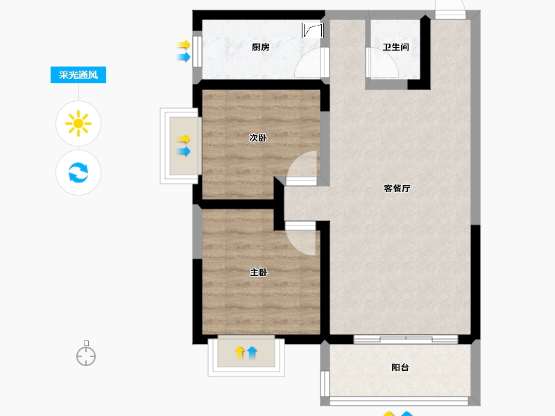 陕西省-西安市-华宇时间城-75.00-户型库-采光通风