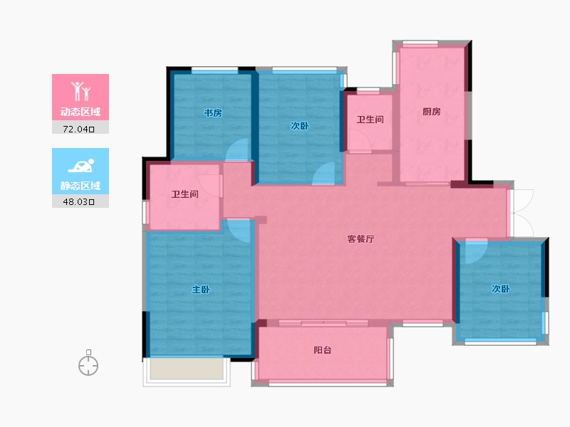 四川省-自贡市-绿地·新里城-108.00-户型库-动静分区