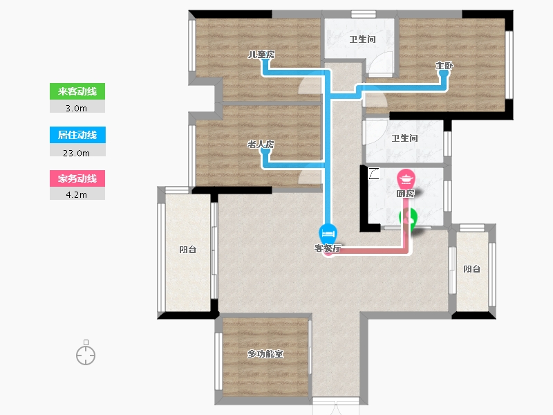 广东省-中山市-雅居乐·枫璟美地-95.00-户型库-动静线