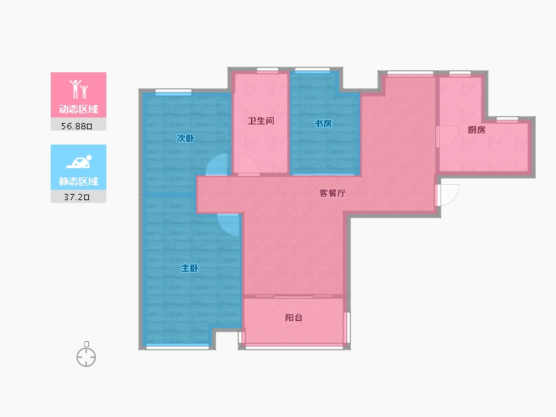 上海-上海市-同润山河小城-68.00-户型库-动静分区