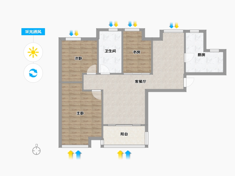 上海-上海市-同润山河小城-68.00-户型库-采光通风