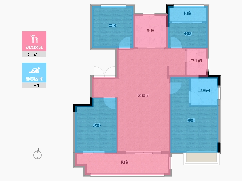 安徽省-宿州市-钟鑫-状元府-110.00-户型库-动静分区