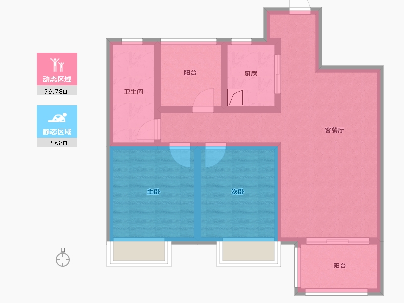 安徽省-蚌埠市-国购大观-72.00-户型库-动静分区