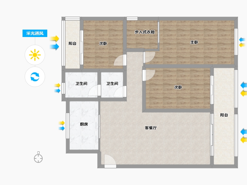 山东省-潍坊市-上城国际-110.00-户型库-采光通风