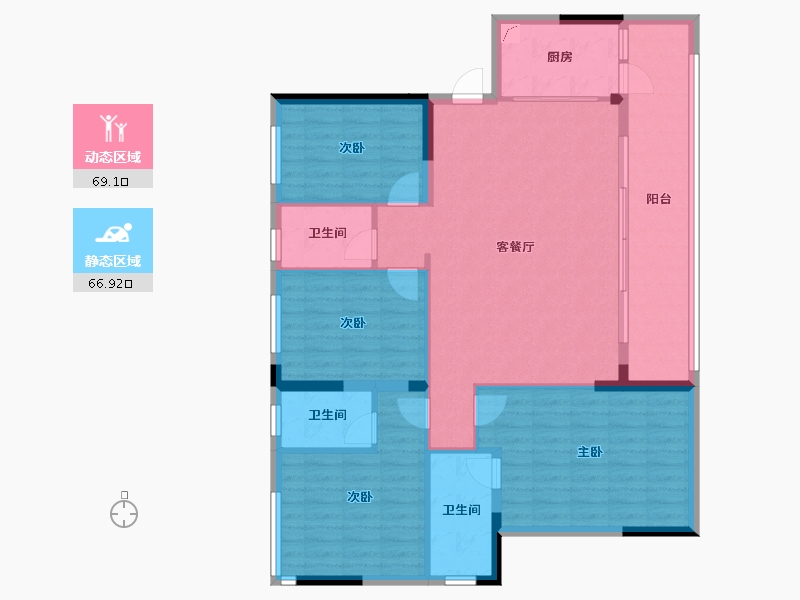 贵州省-贵阳市-四季贵州椿棠府-117.00-户型库-动静分区